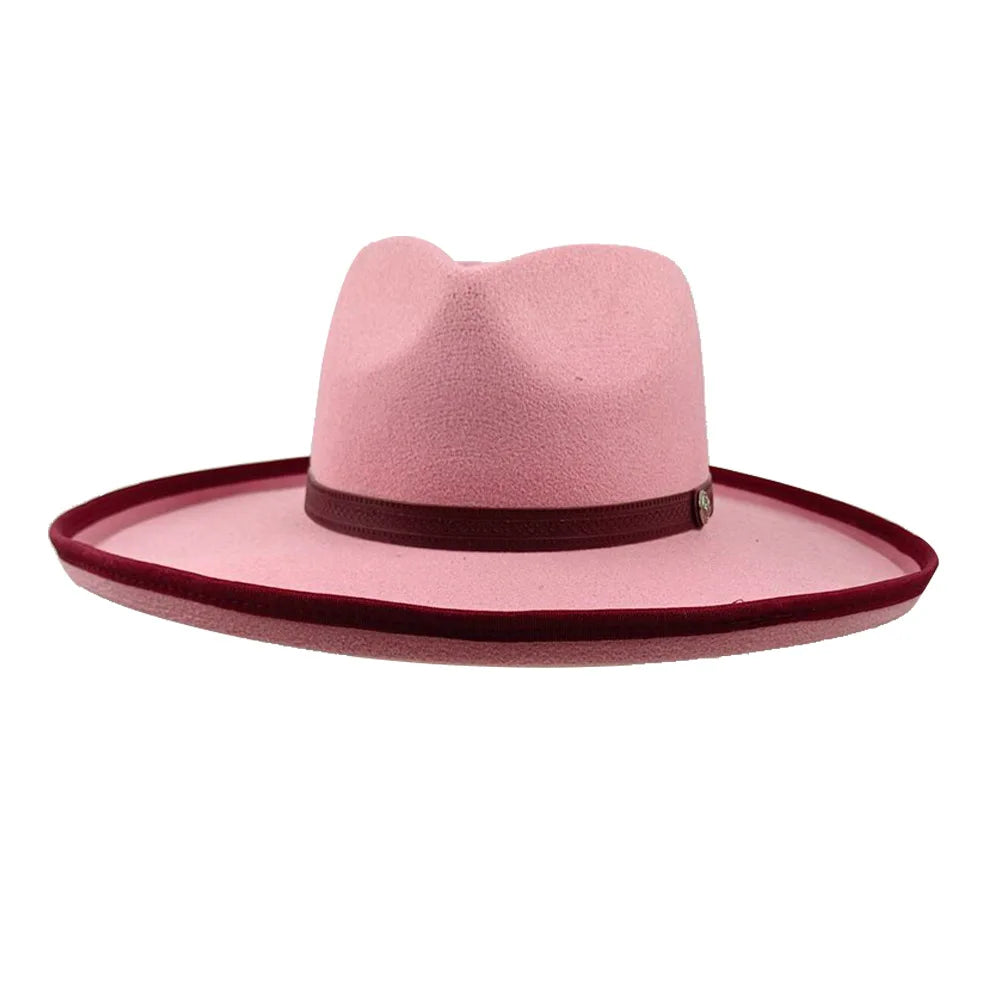 Fab Deco Heart Shape Wide Brim Fedora Hat