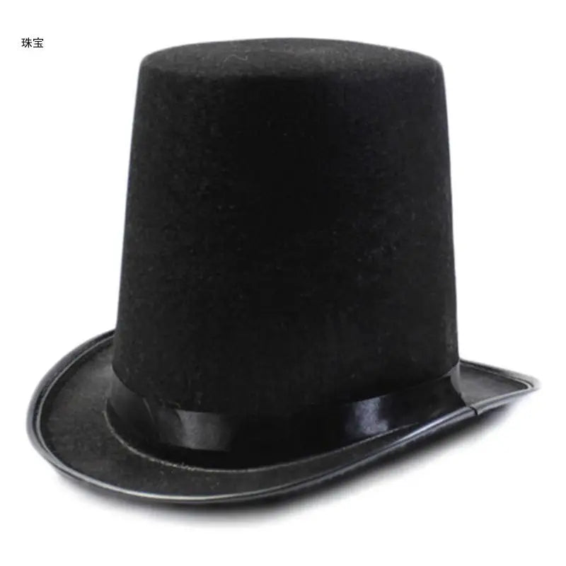 Vintage Fedora Top Hat Solid Color Short Brim Top Hat Western Cowboy Hat for Boy Men Adults Panama Hat