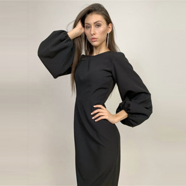 Sleek and Sexy O-Neck Backless With Slit Dress - My She Shop