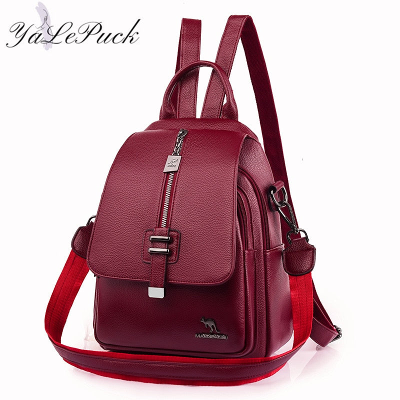 Women Backpack Designer high quality Leather Women Bag Fashion School Bags Multifunction Large Capacity Travel Backpacks mochila - My She Shop