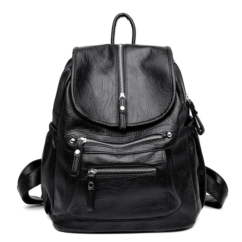 Women High quality leather Backpacks Vintage Female Shoulder Bag Sac a Dos Travel Ladies Bagpack Mochilas School Bags For Girls - My She Shop