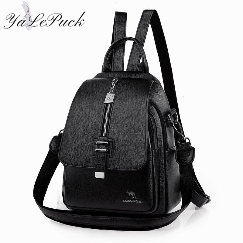 Women Backpack Designer high quality Leather Women Bag Fashion School Bags Multifunction Large Capacity Travel Backpacks mochila - My She Shop