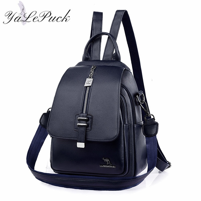 Women Backpack Designer high quality Leather Women Bag Fashion School Bags Multifunction Large Capacity Travel Backpacks mochila - My She Shop