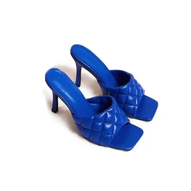 Quilted and Comfortable Mule Heel Square Toe Shoes - My She Shop