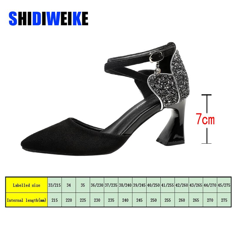 SDWK 7CM Summer Women Sandals Cross-tied High Heels Dress Shoes Ladies Pointed Toe Pumps Back Bling Thin Heels Sandalias Mujer - My She Shop