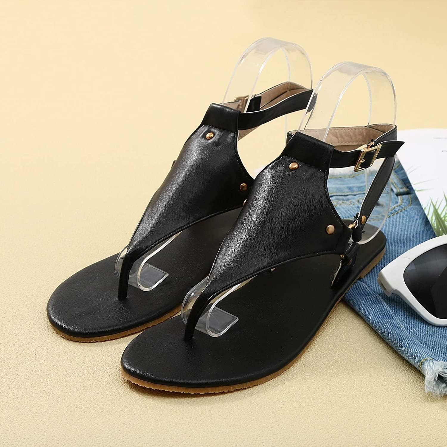 Anti-Slip Faux Leather Sandal Shoes - My She Shop