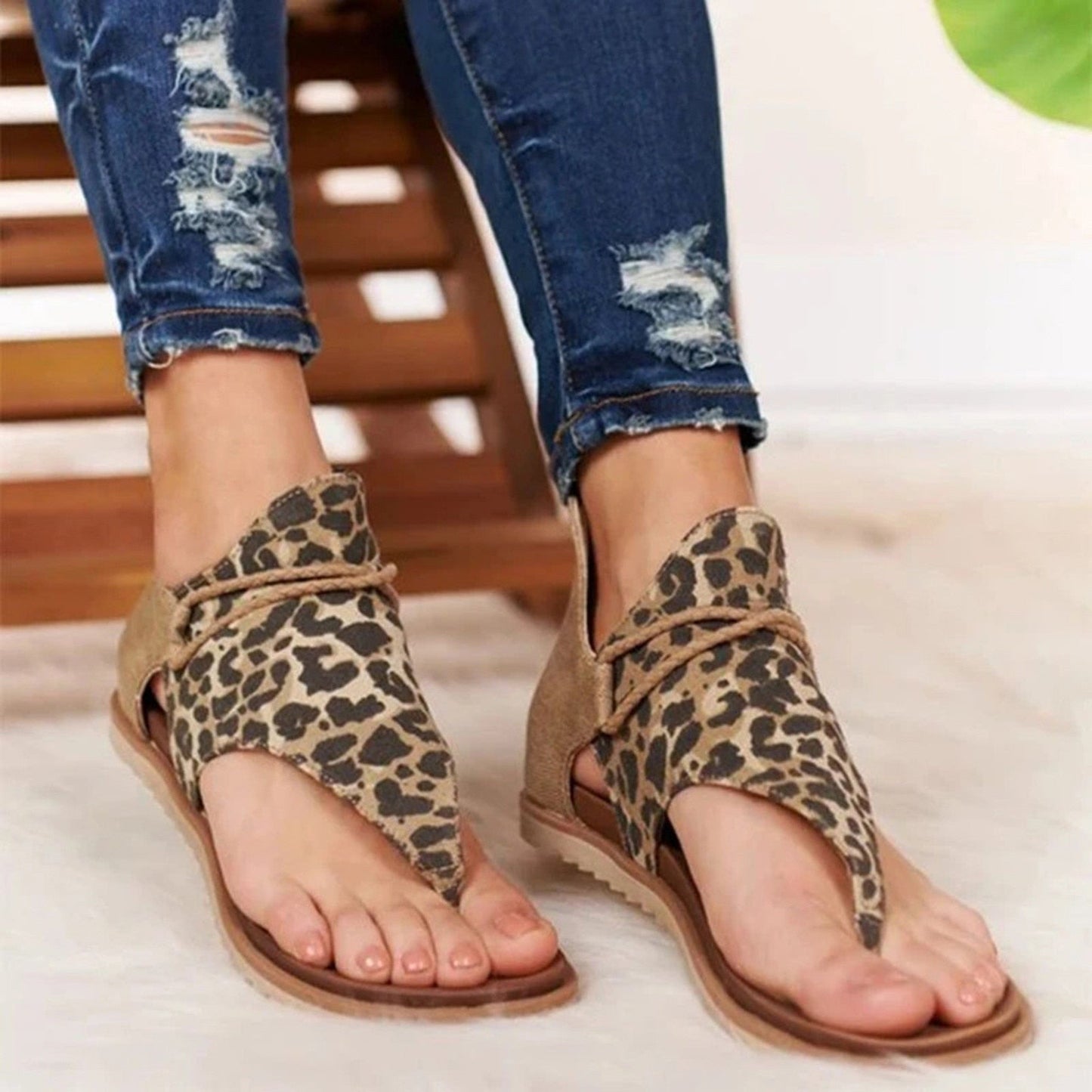 Anti-Slip Faux Leather Sandal Shoes - My She Shop