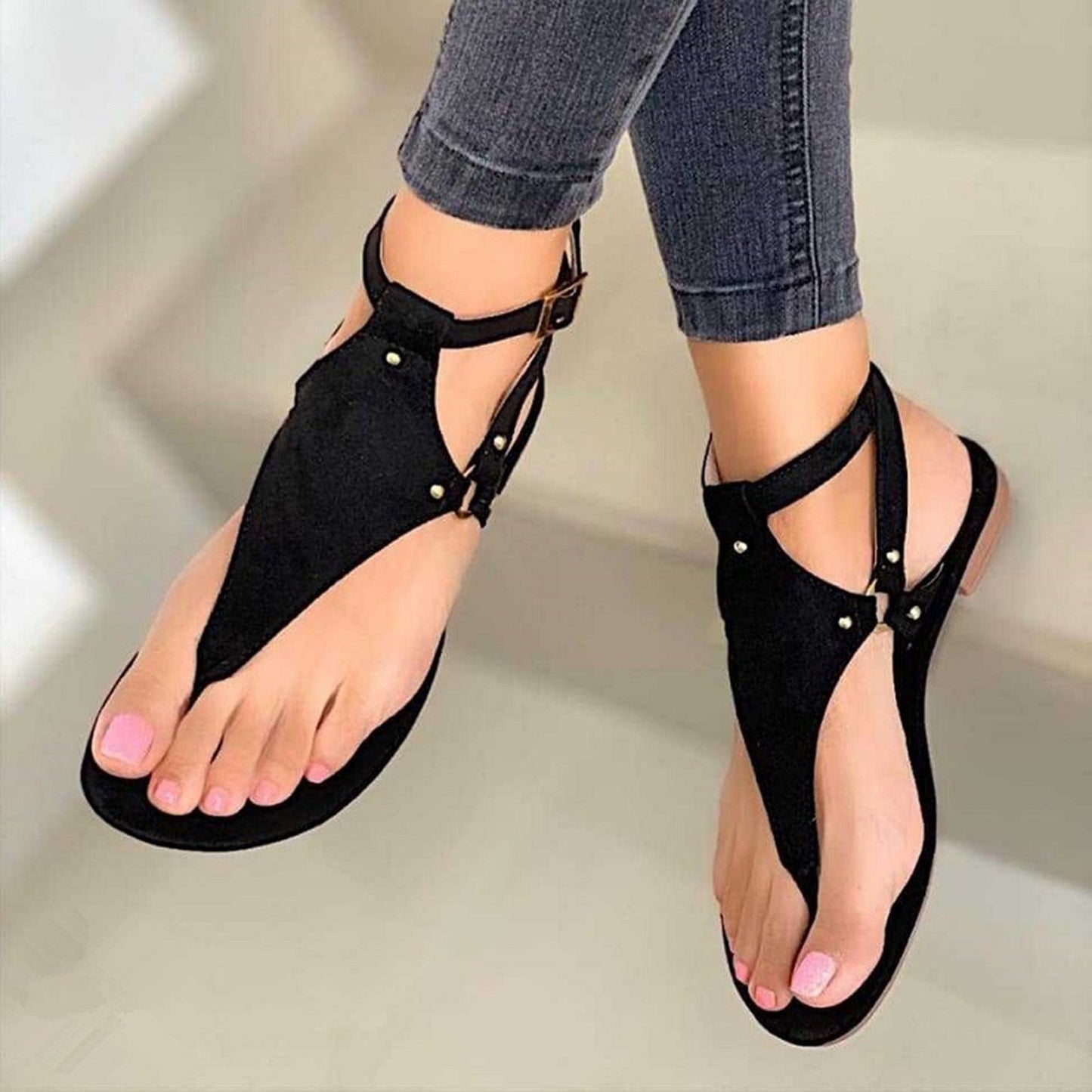 Anti-Slip Faux Leather Sandal Shoes - My She Shop