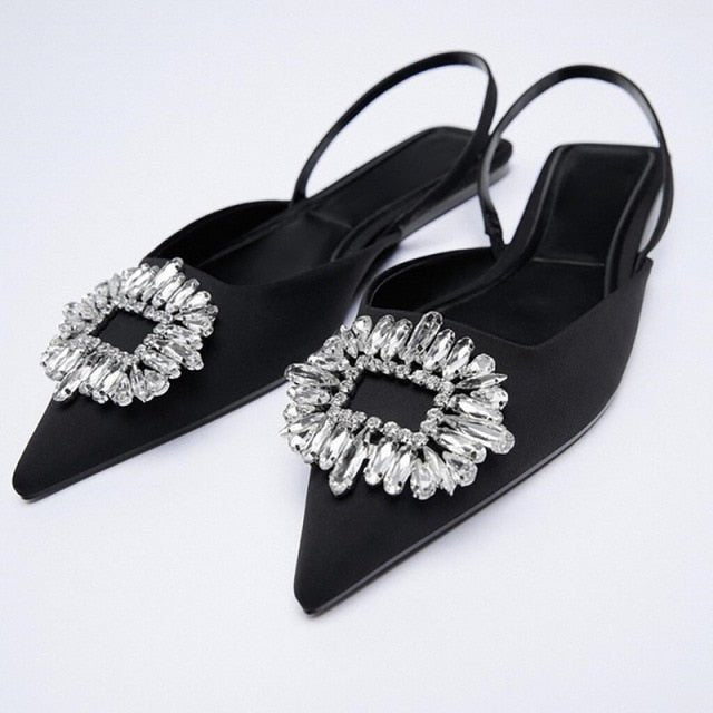 AUSO Absolutely Elegant Pointed Toe Bling Strappy Shoes - My She Shop