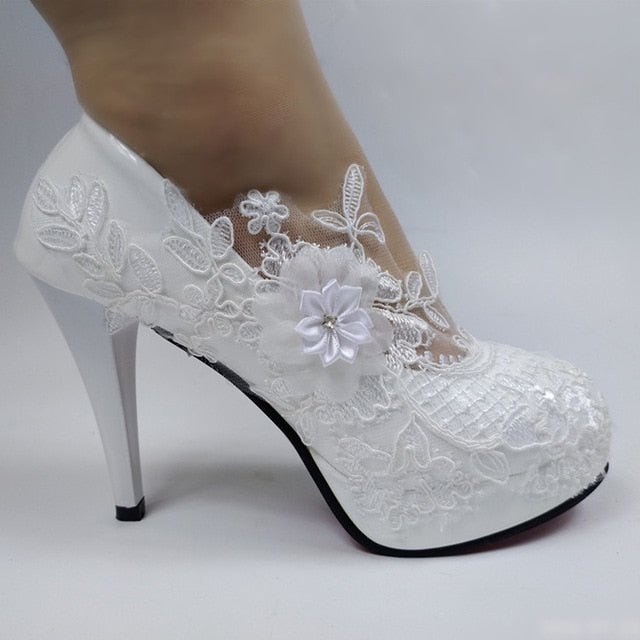 BAOYAFANG Bodacious White Flower High Heel Platform or Wedge Shoes - My She Shop