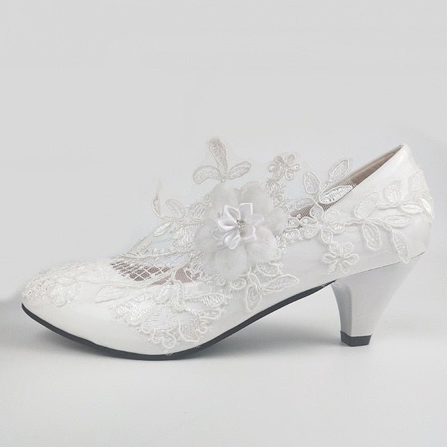 BAOYAFANG Bodacious White Flower High Heel Platform or Wedge Shoes - My She Shop