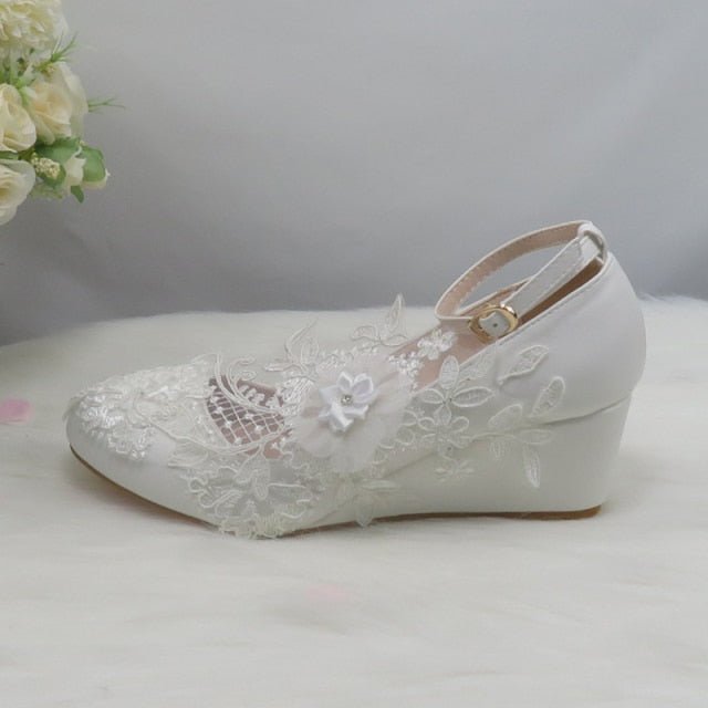 BAOYAFANG Bodacious White Flower High Heel Platform or Wedge Shoes - My She Shop