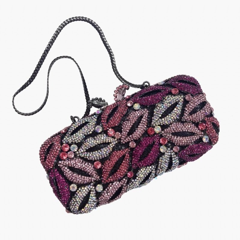 BATTLERLOVER Lovers Lips Evening Crystal Clutch Handbag - My She Shop