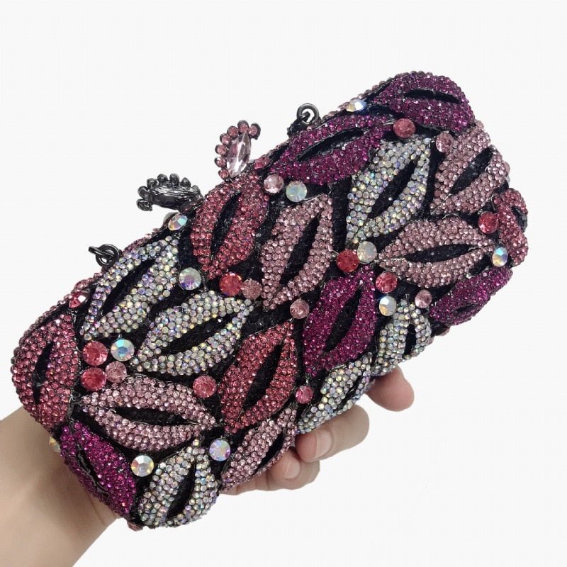 BATTLERLOVER Lovers Lips Evening Crystal Clutch Handbag - My She Shop