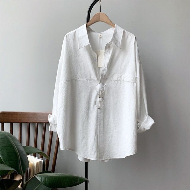 BGTEEVER Bossy Collar Solid Button Down Shirt - My She Shop