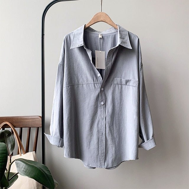 BGTEEVER Bossy Collar Solid Button Down Shirt - My She Shop