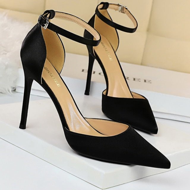 BIGTREE Blissful Wide or Thin Buckle Fish Mouth Peep or Solid Pointed Toe Stiletto Shoes - My She Shop