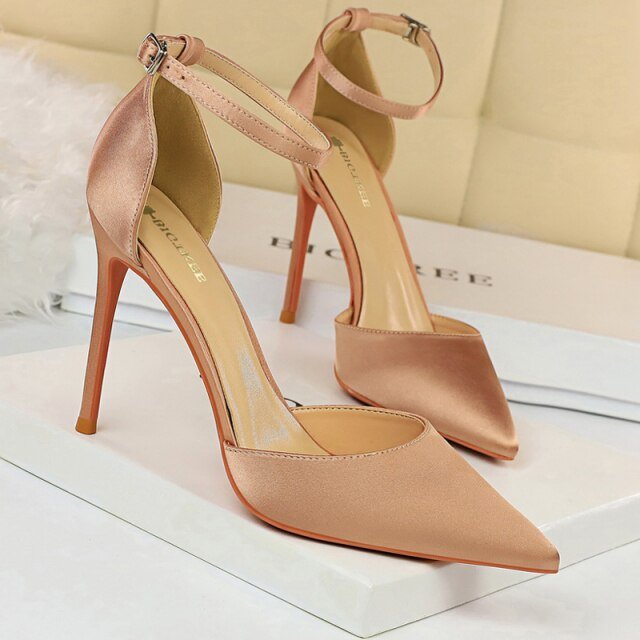 BIGTREE Blissful Wide or Thin Buckle Fish Mouth Peep or Solid Pointed Toe Stiletto Shoes - My She Shop