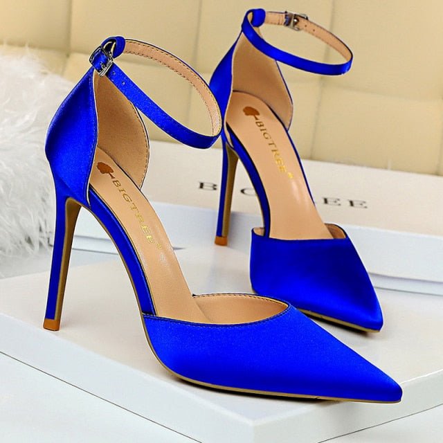 BIGTREE Blissful Wide or Thin Buckle Fish Mouth Peep or Solid Pointed Toe Stiletto Shoes - My She Shop