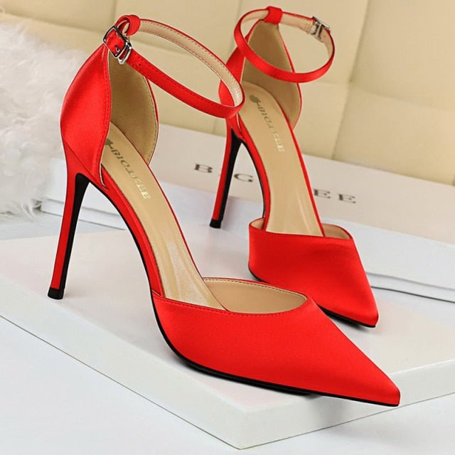 BIGTREE Blissful Wide or Thin Buckle Fish Mouth Peep or Solid Pointed Toe Stiletto Shoes - My She Shop