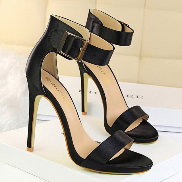 BIGTREE Blissful Wide or Thin Buckle Fish Mouth Peep or Solid Pointed Toe Stiletto Shoes - My She Shop