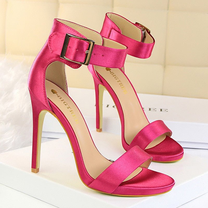 BIGTREE Blissful Wide or Thin Buckle Fish Mouth Peep or Solid Pointed Toe Stiletto Shoes - My She Shop