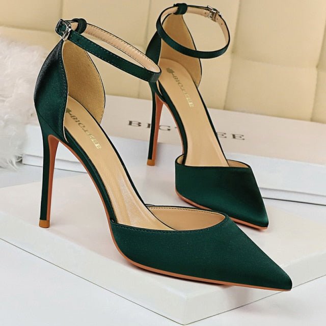 BIGTREE Blissful Wide or Thin Buckle Fish Mouth Peep or Solid Pointed Toe Stiletto Shoes - My She Shop