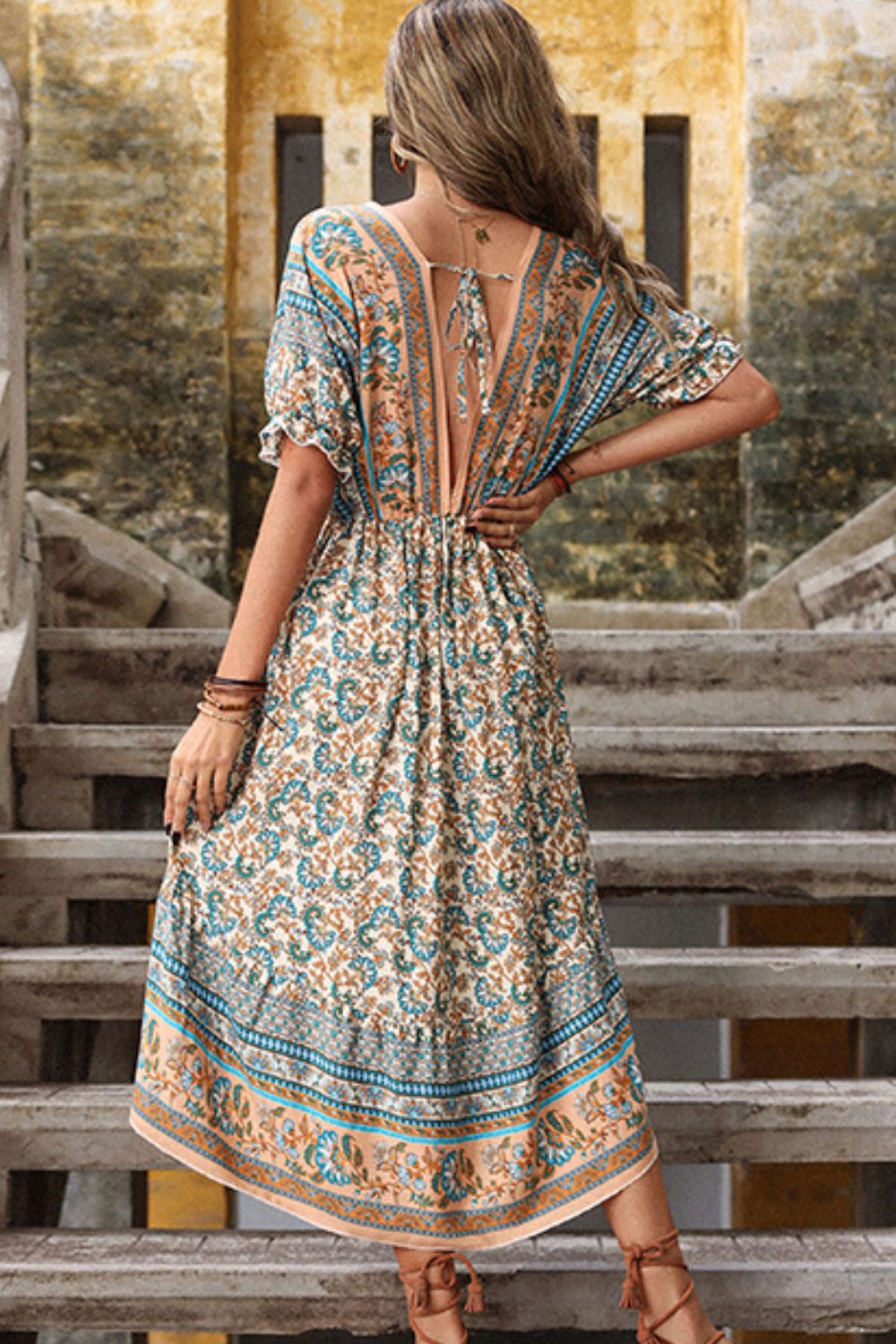 Bohemian High-Low Open Back Dress - My She Shop