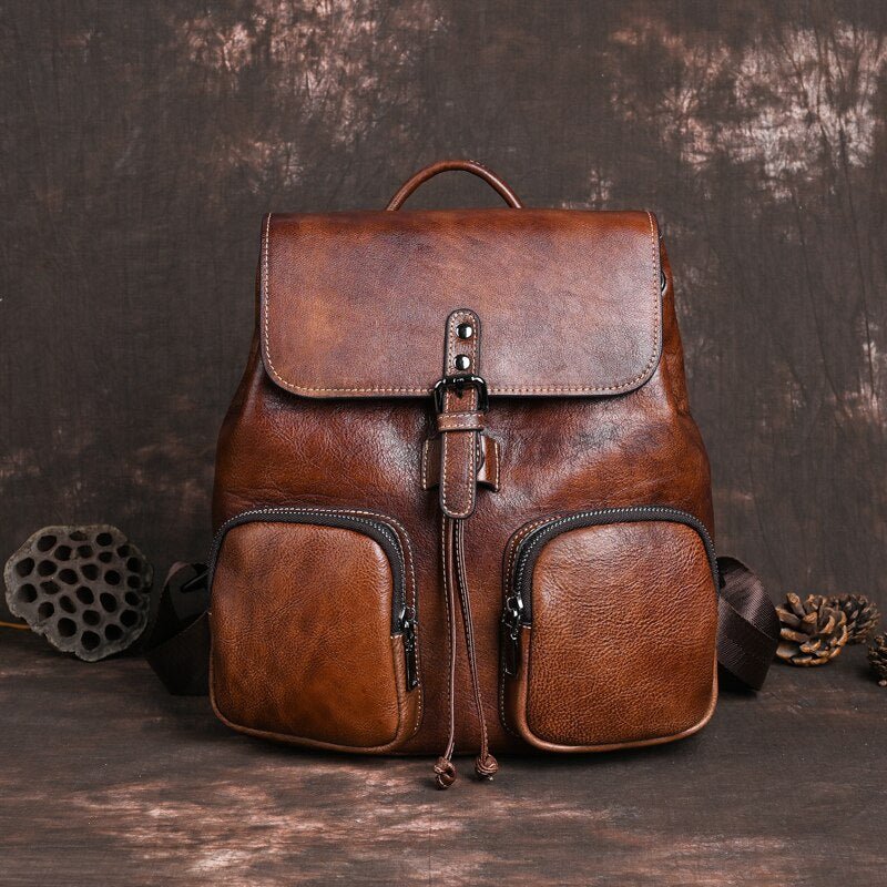 BOLAIER Classic Leather Unisex Backpack - My She Shop