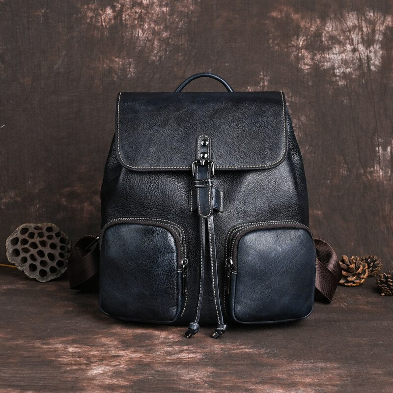 BOLAIER Classic Leather Unisex Backpack - My She Shop