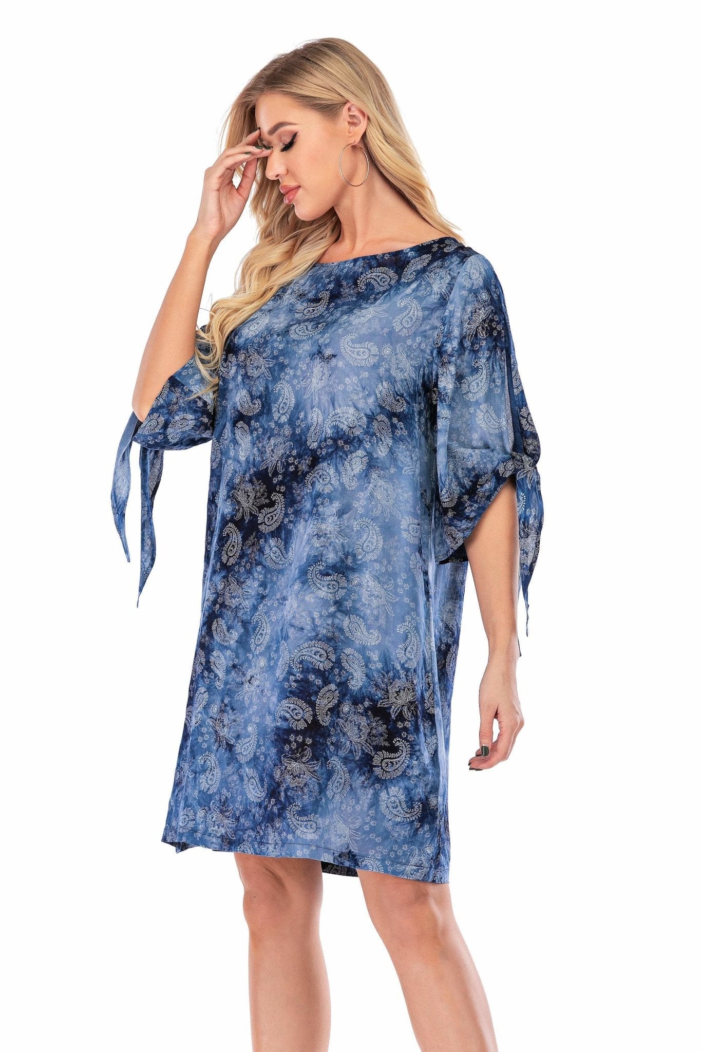 CALISON Tied Sleeve Befree Dress - My She Shop