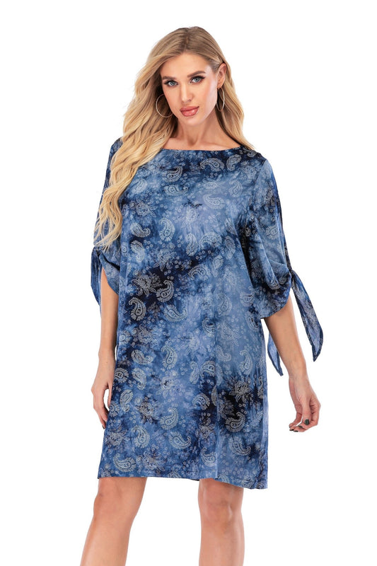 CALISON Tied Sleeve Befree Dress - My She Shop