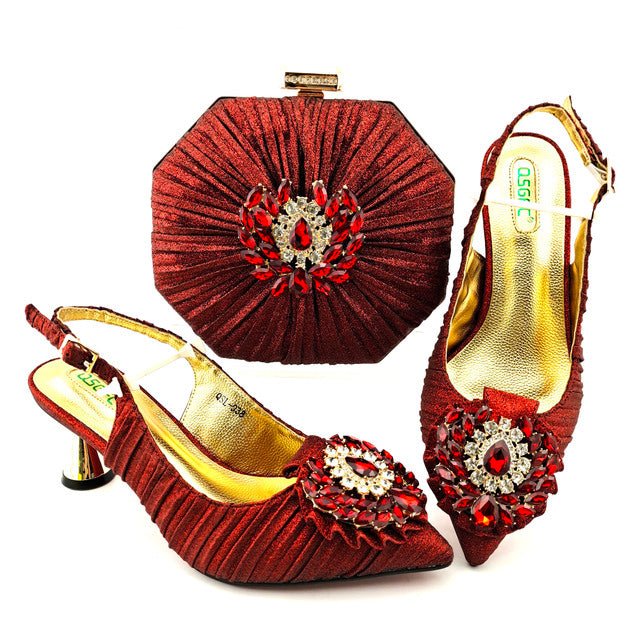 CAROL PARTY High Quality Italian Design Slingback Shoes with Matching Bag - My She Shop