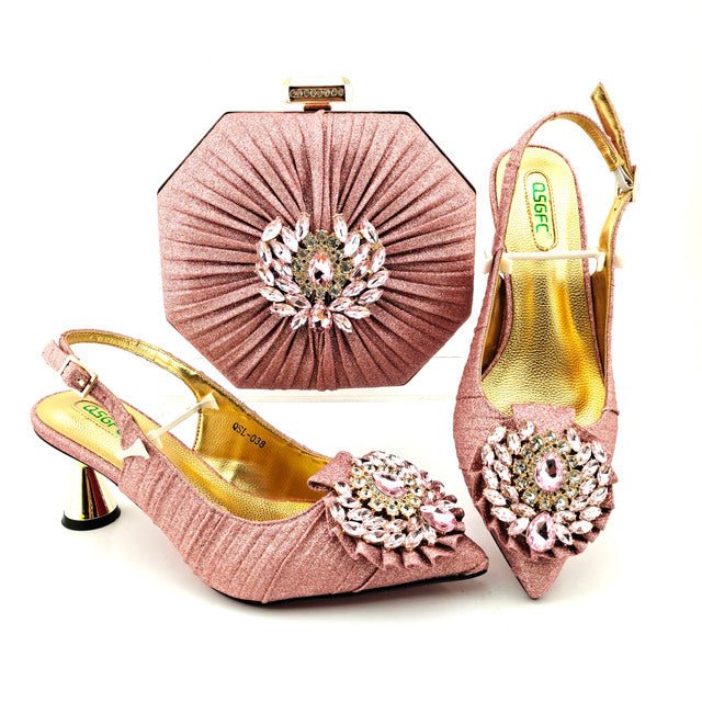 CAROL PARTY High Quality Italian Design Slingback Shoes with Matching Bag - My She Shop