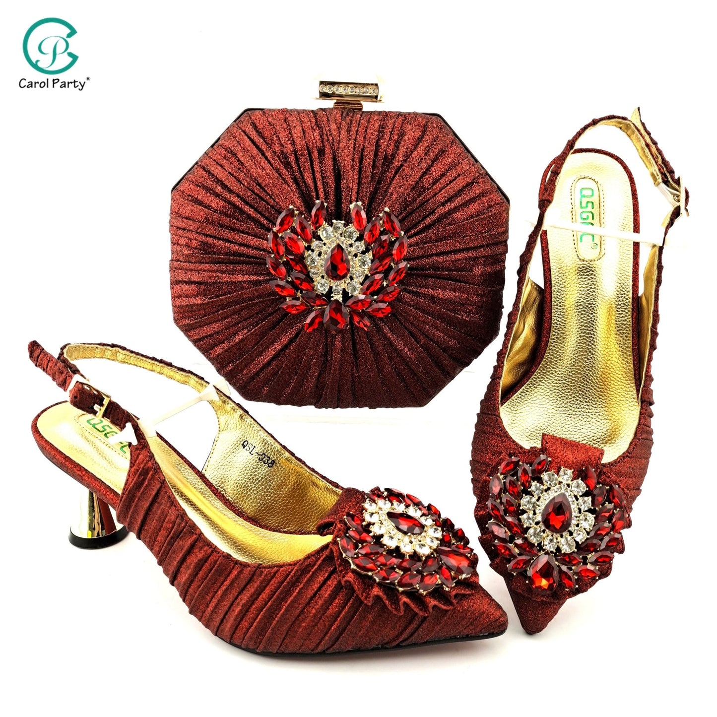 CAROL PARTY High Quality Italian Design Slingback Shoes with Matching Bag - My She Shop