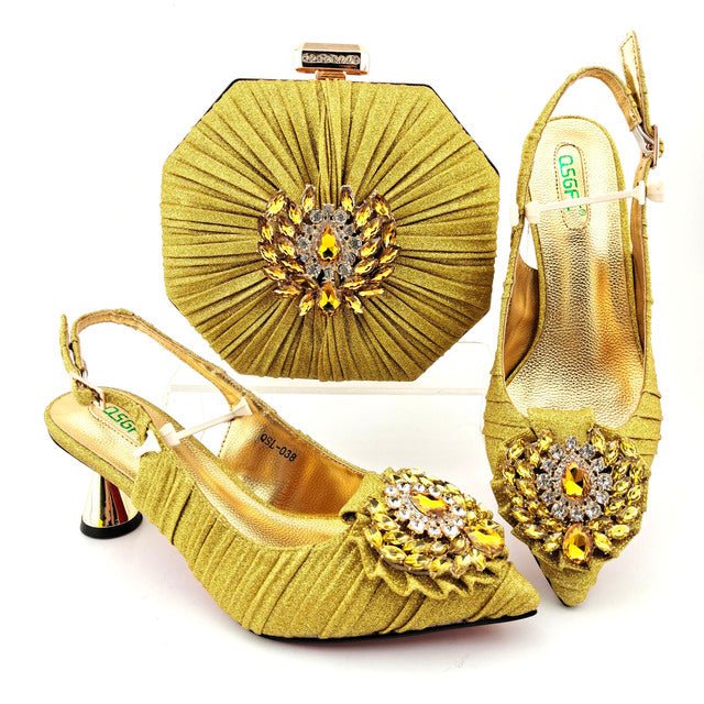 CAROL PARTY High Quality Italian Design Slingback Shoes with Matching Bag - My She Shop