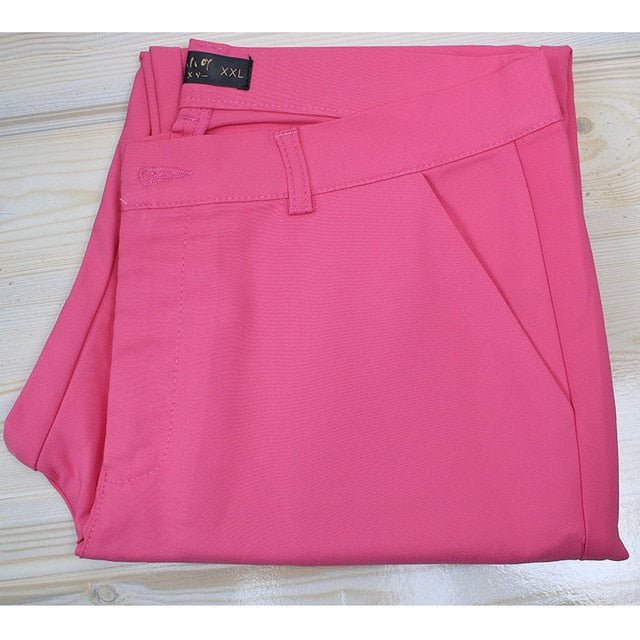 Casual Cotton Ankle-Length Zipper Fly Spandex Pencil Pants - My She Shop