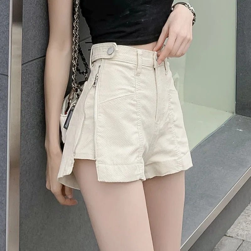 Chic Side Zipper High Waste Skort Shorts - My She Shop