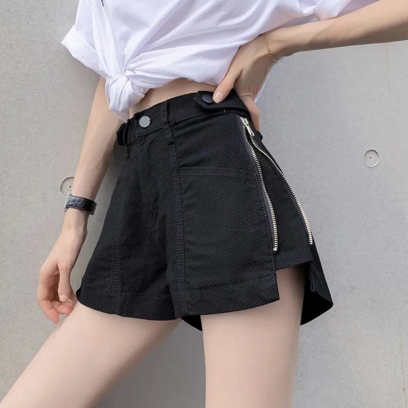 Chic Side Zipper High Waste Skort Shorts - My She Shop