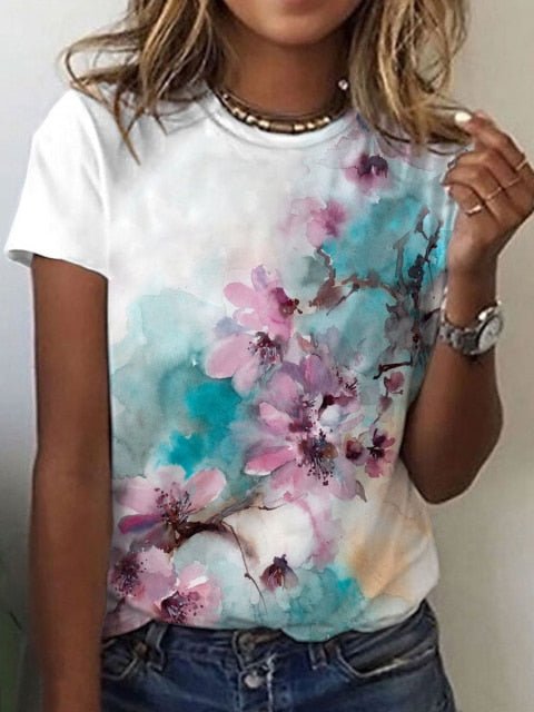 Classic Casual Multi-Choice Print T-Shirt - My She Shop