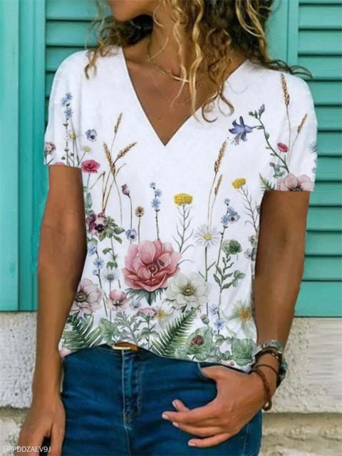 Classic Casual Multi-Choice Print T-Shirt - My She Shop