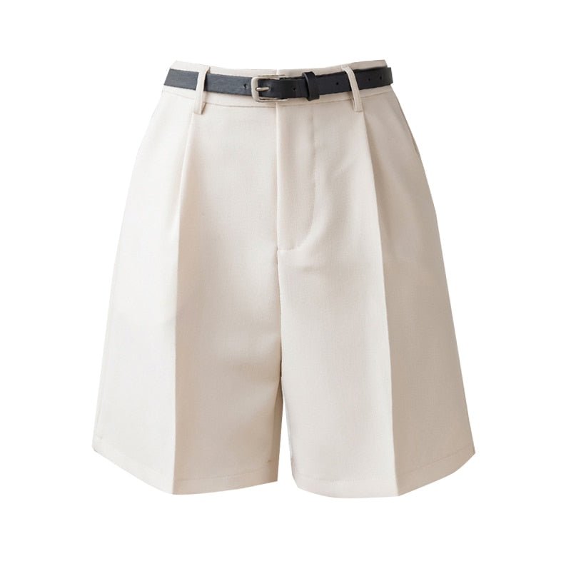 Classic High Waist Belted Shorts - My She Shop