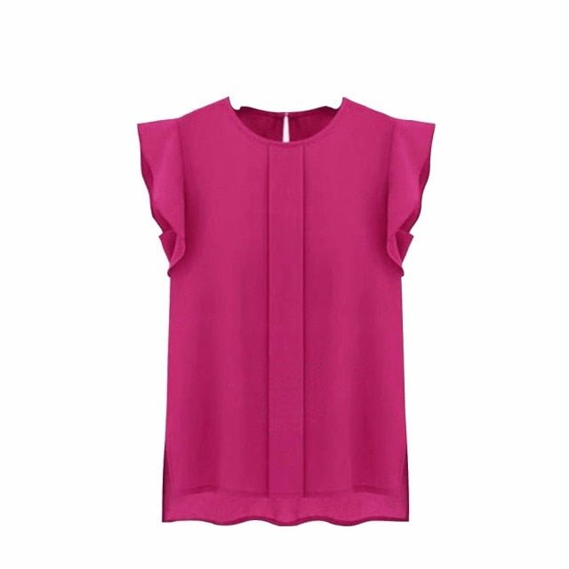 Classy Chiffon Blend Tulip Sleeve Blouse - My She Shop