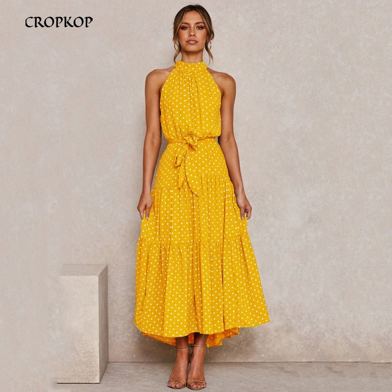 CROPKOP Classy Halter Style Mid Length Dress - My She Shop