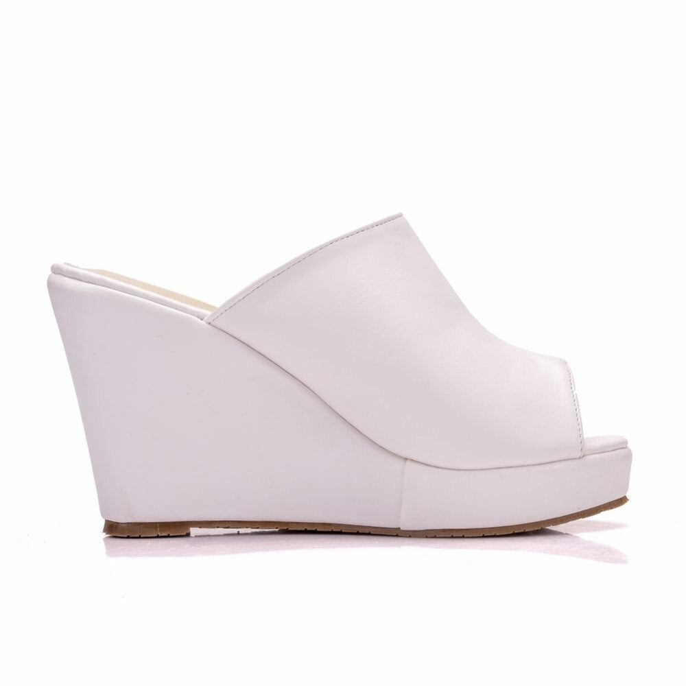 CRYSTAL QUEEN Platform High Wedges Slip-On Shoes - My She Shop