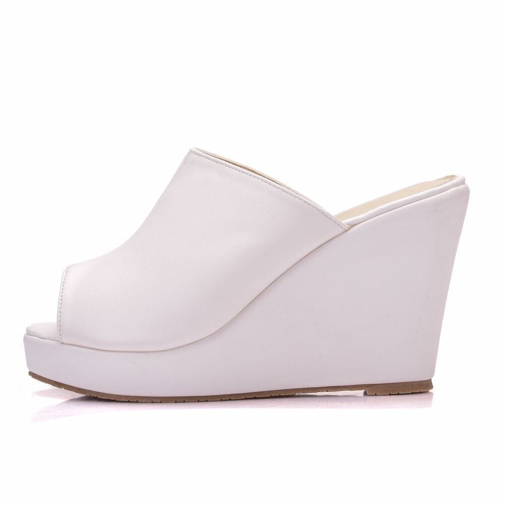 CRYSTAL QUEEN Platform High Wedges Slip-On Shoes - My She Shop