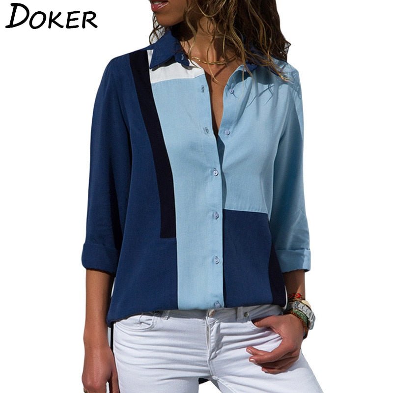 DOKER Chiffon Classy Button Down Long Sleeve Shirt - My She Shop