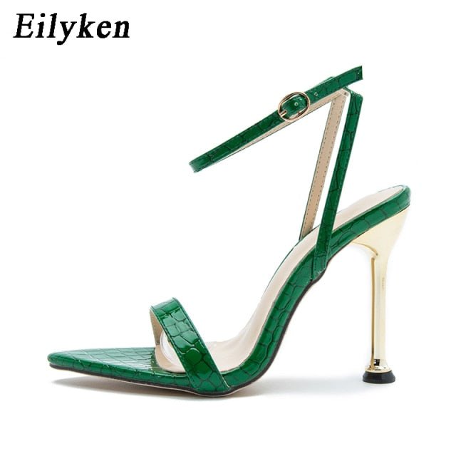 EILYKEN Envy Open Pointed Toe Super High Heel Ankle Strap Shoes - My She Shop