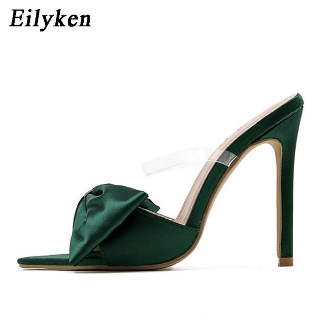 EILYKEN Silk Mule Style High Thin Heel Shoes - My She Shop