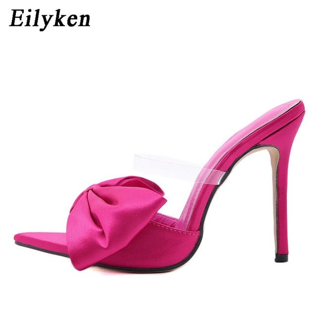 EILYKEN Silk Mule Style High Thin Heel Shoes - My She Shop